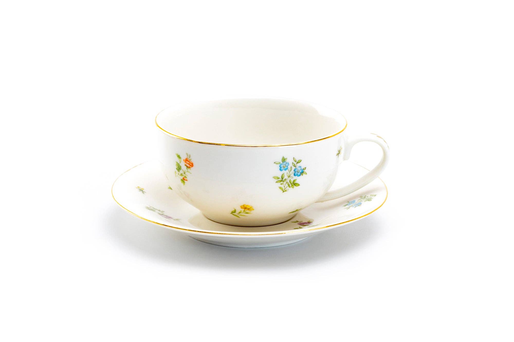 Grace Teaware - Vente Tasse à café/thé - Tasse à thé et soucoupe en porcelaine fine Spring Flowers 6 oz1