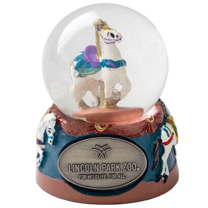 Carousel, Blue 45mm Snow Globe {Customization Required} for wholesale by Animals Forever, Inc