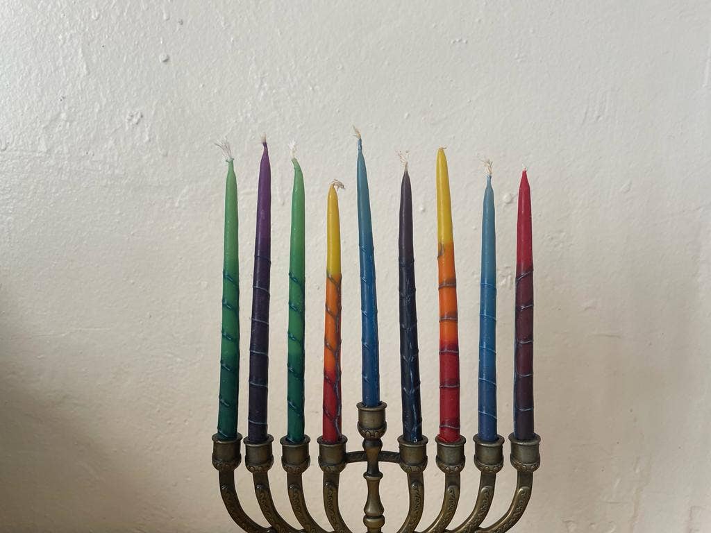 Ohr Judaica - Wholesale Tapered Candle/Candlestick - Multicolored Handmade Beeswax Chanukah Candles - 44 Pack7