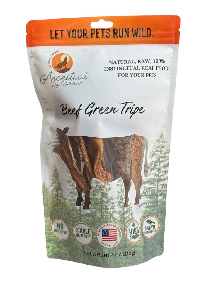 Gedehydrateerde Runderpens Groen 4 Oz Verpakking voor wholesale door Ancestral Raw Nutrition
