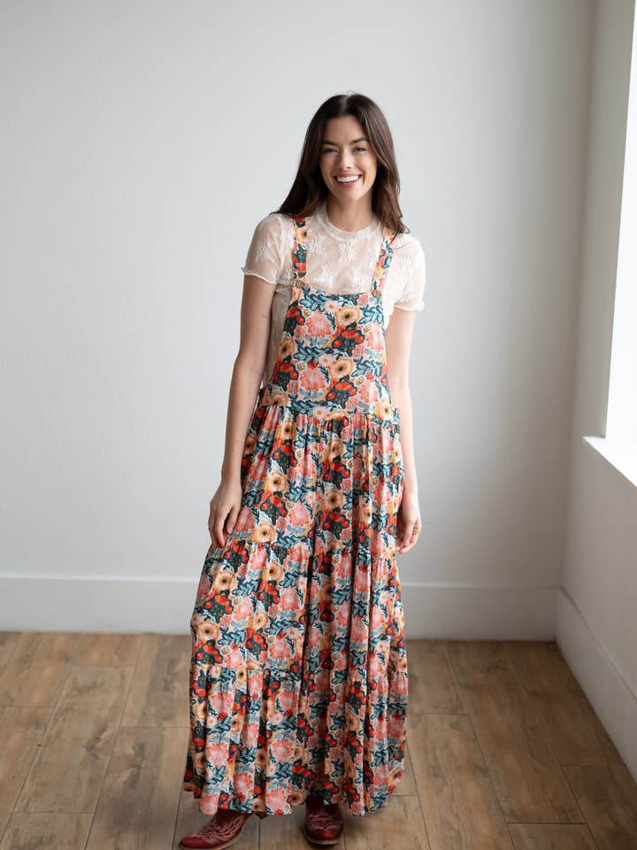 TH86 Overall RUFFLE ROMPER VINTAGE POPPIE (7 Piece) for wholesale by Turquoise Haven