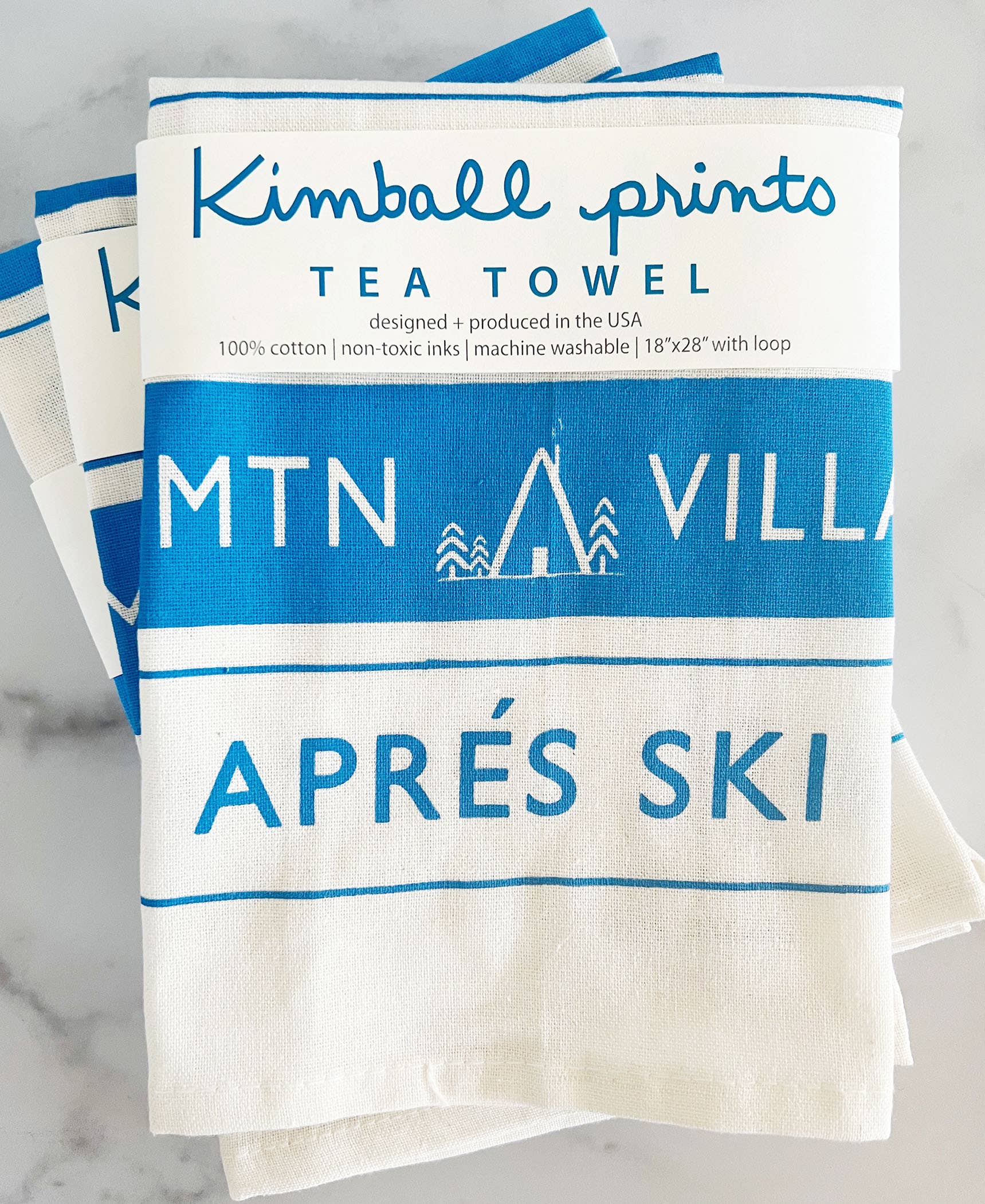 Kimball Prints - Wholesale Tea Towel - Ski Signs Cotton Tea Towel | Ski Collection1