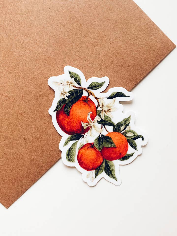 Orange Blossom Flower Sticker for wholesale by Jo Creative Co