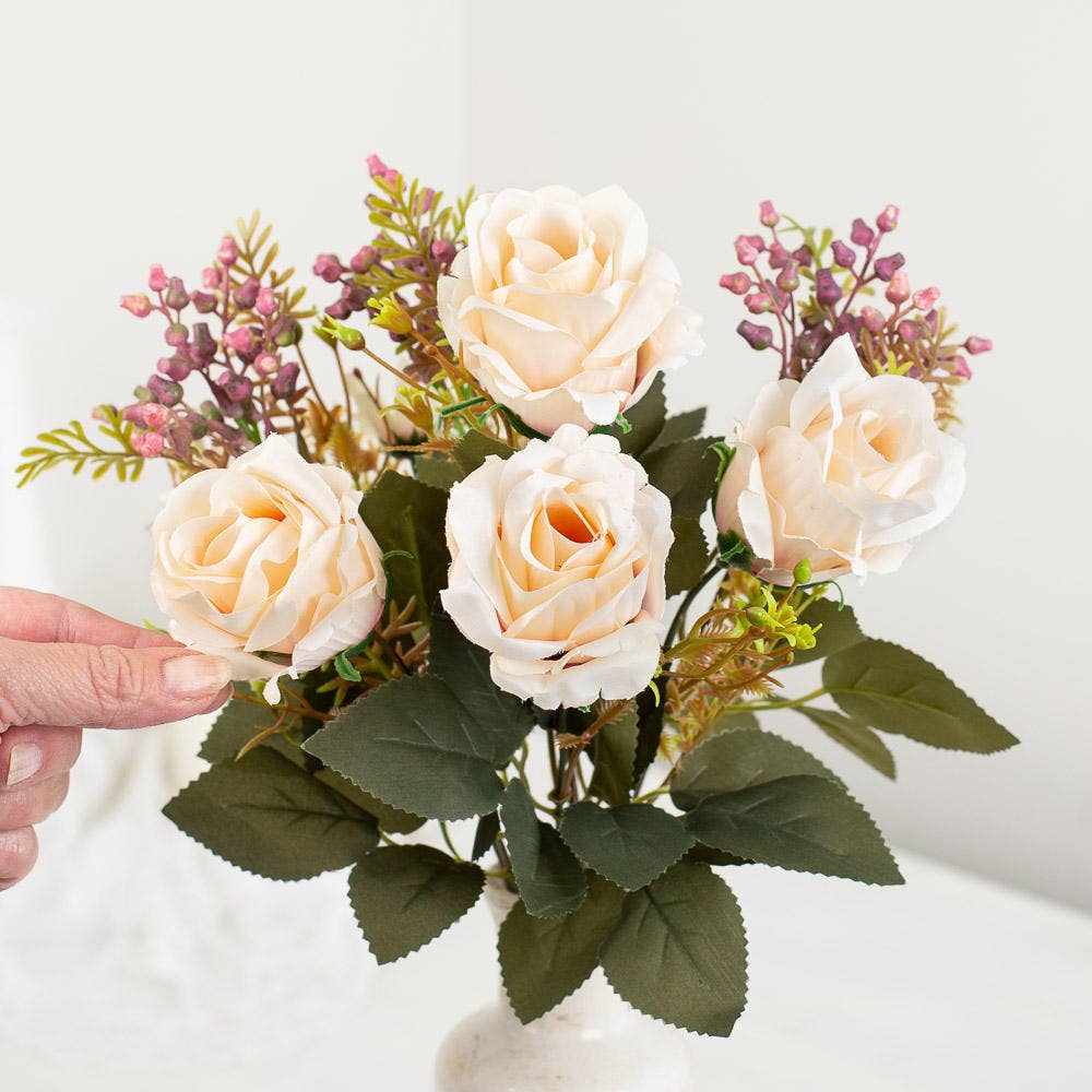 Factory Direct Craft - Wholesale Artificial Flowers - 17-inch Artificial Roses and Daisies Bush - Select Color 5