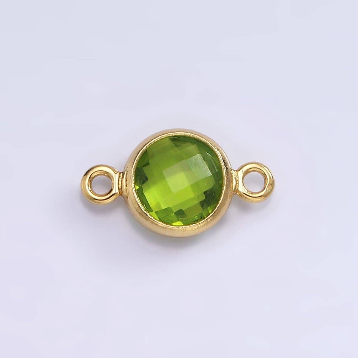 Aim Eternal - Wholesale Individual charm/pendant - Mini 14k Gold Filled Cubic Zirconia Link Connector Color Faceted Crystal Charm Connector Birthstone Link Connector G-742~G-7538