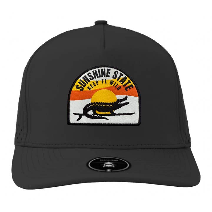 Sunshine State Goods - Wholesale Flat Brim Cap - Unisex - Sunshine State Surfing Gator Sunset Hat4