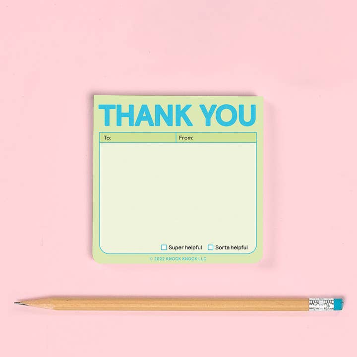Knock Knock - Wholesale Sticky Notes - Thank You Sticky Note (Pastel Version)