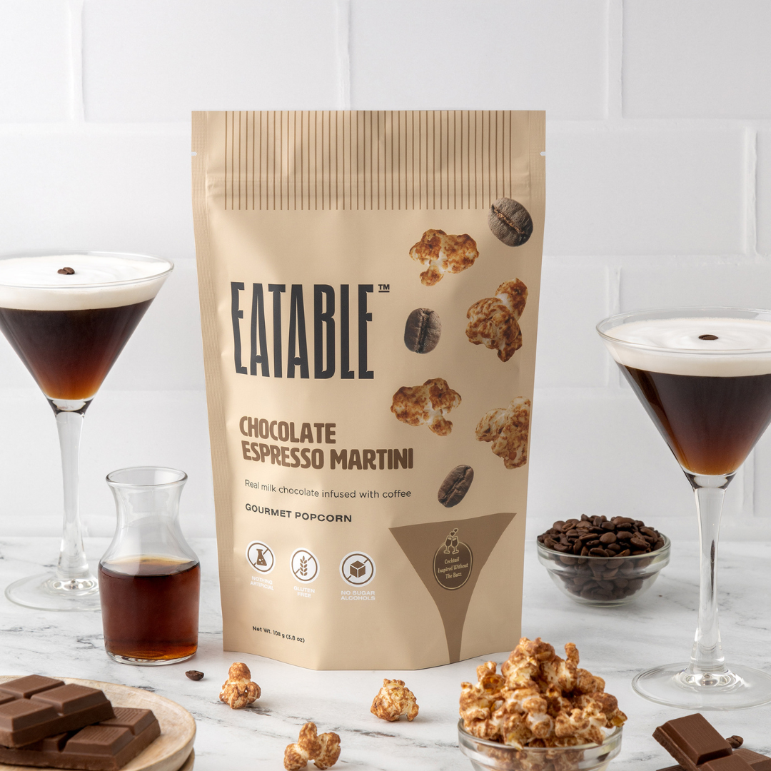 EATABLE Popcorn - Wholesale Popcorn - Chocolate Espresso Martini ☕️ Gourmet Milk Chocolate Popcorn1