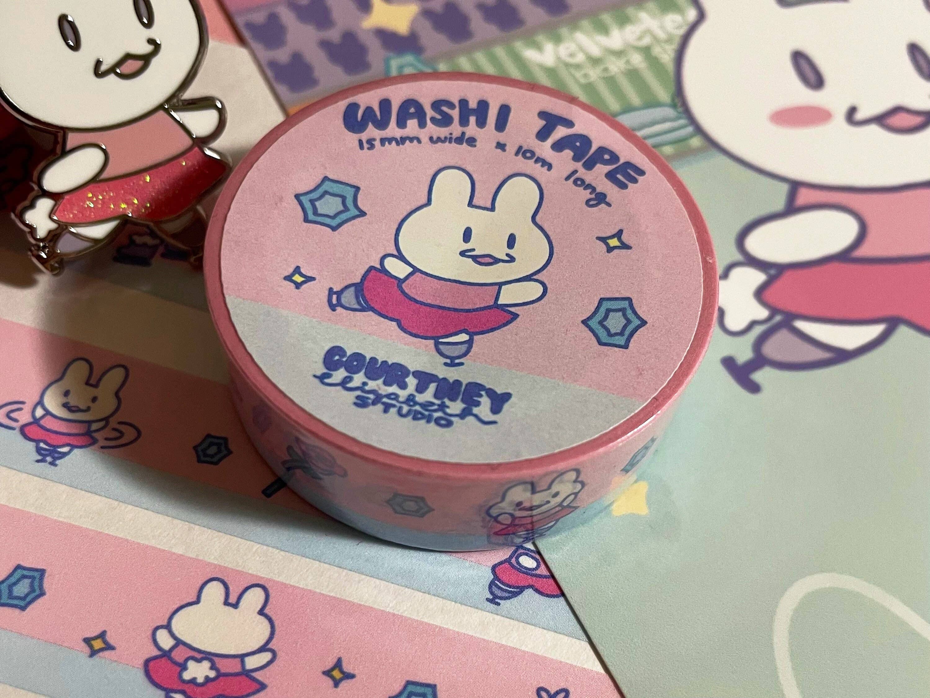 Courtney Elizabeth Studio - Wholesale Washi Tape - Gizmo Figure Skating Bunny Washi Tape - Rabbit On Ice1