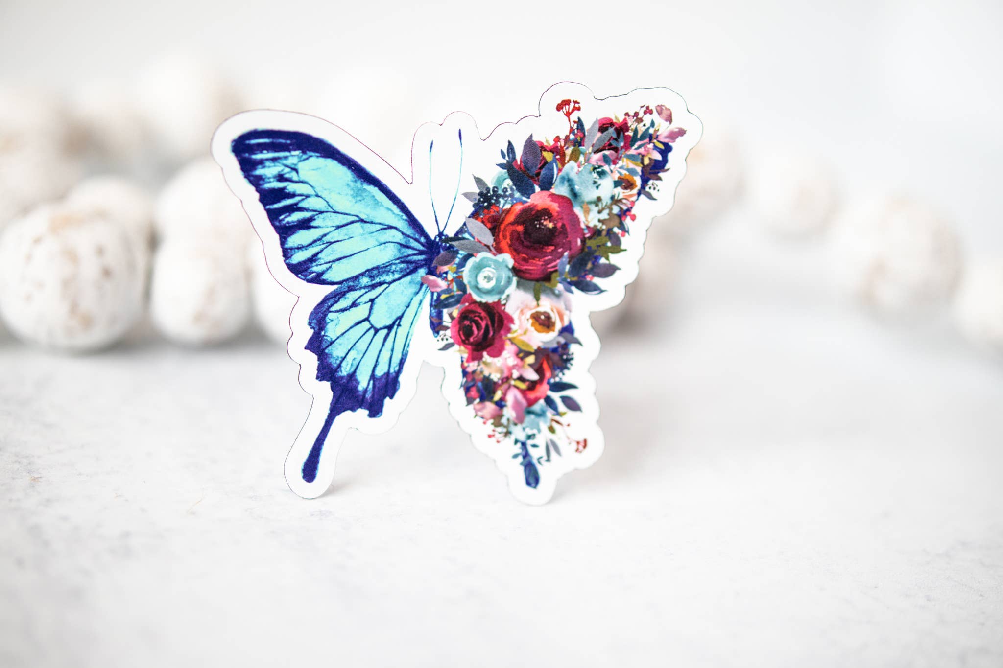 Savannah and James Co – Engroshandel Magnet – Blå Floral Butterfly 3 „x3" Magnet2