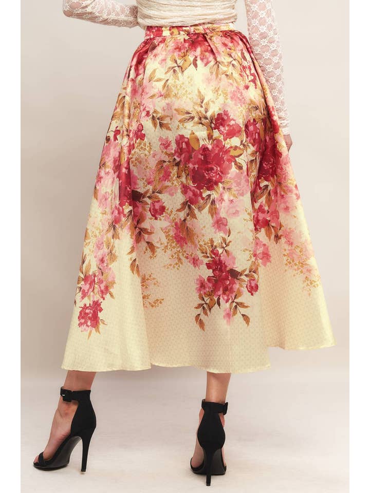 IVORY A printed woven full midi skirt - IK7705 for wholesale on Faire2