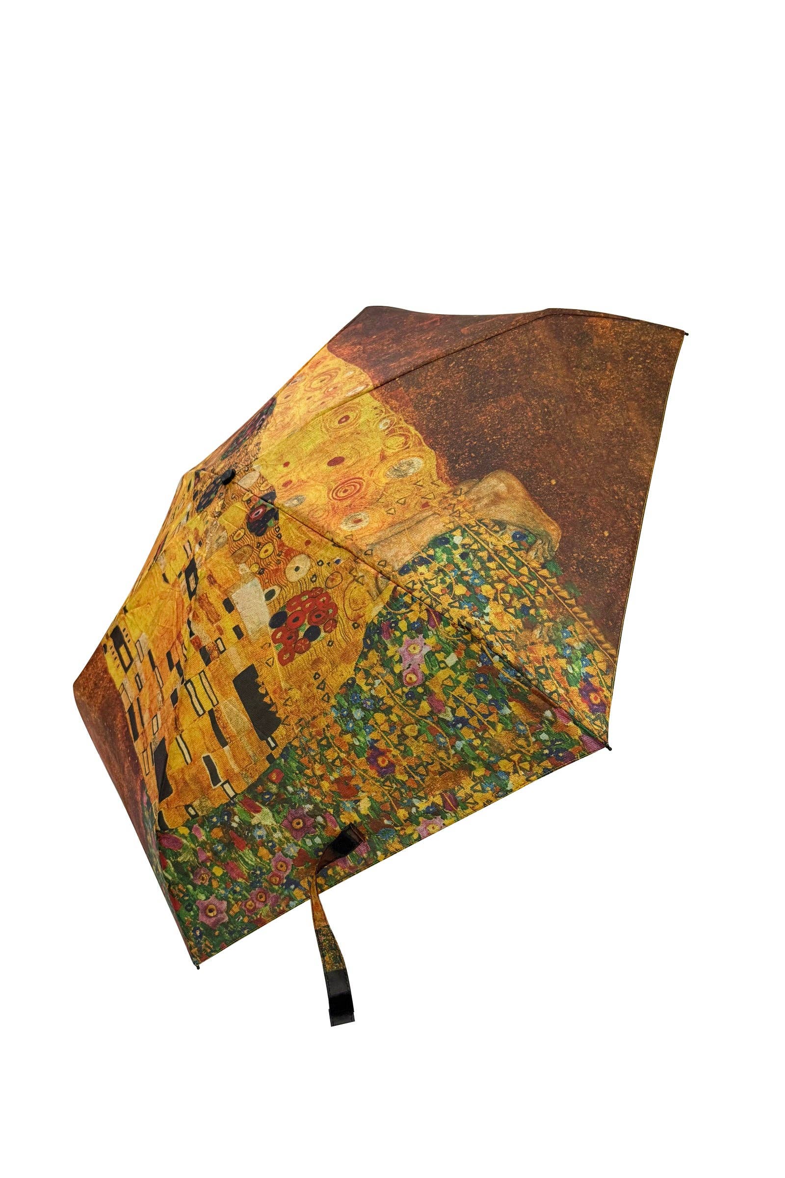 Cream Klimt The Kiss Umbrella with Travel Case (Mini) for wholesale on Faire4