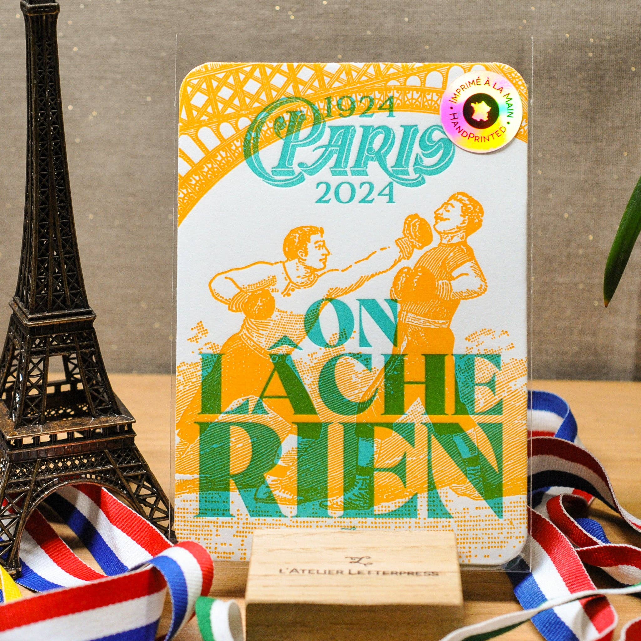 L'Atelier Letterpress - Vendita all'ingrosso Biglietti di auguri generici - Letterpress Card Commitment (Boxe) Paris 2024 OG2