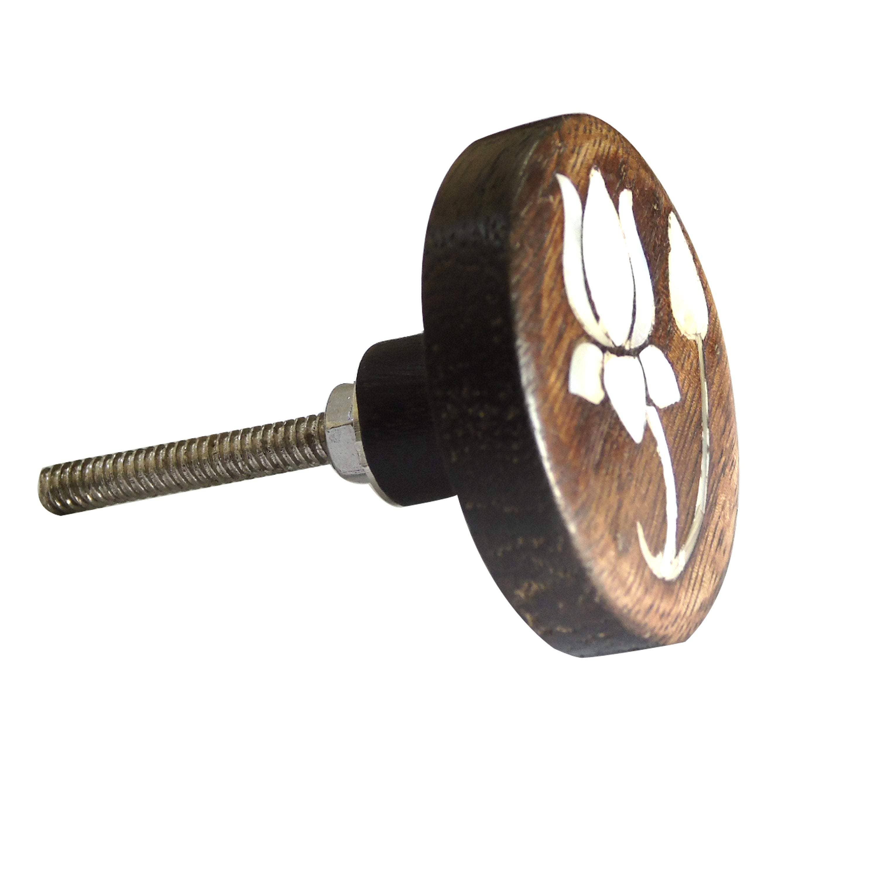 Perilla Home - Vendita all'ingrosso Manopola/pomello - Set di sei pomelli in legno Lotus in madreperla6