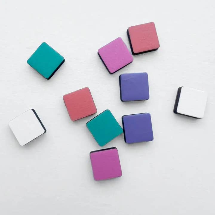 Square Wood Stud Earrings for wholesale by Gold Dust Collective