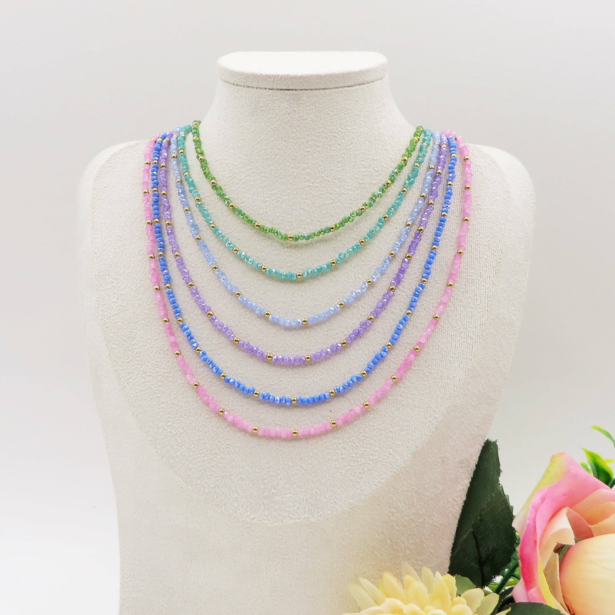 Daemon srls - Wholesale Beaded/Pearl Necklace - OCEAN - Collana perline cristallo e ACCIAIO inossidabile colori brillanti9