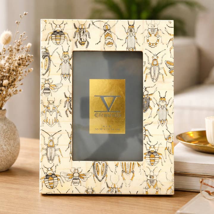 Decorative Photo Frame | White Bone Inlay Picture Frame-4x6" for wholesale by ExpoBazaar