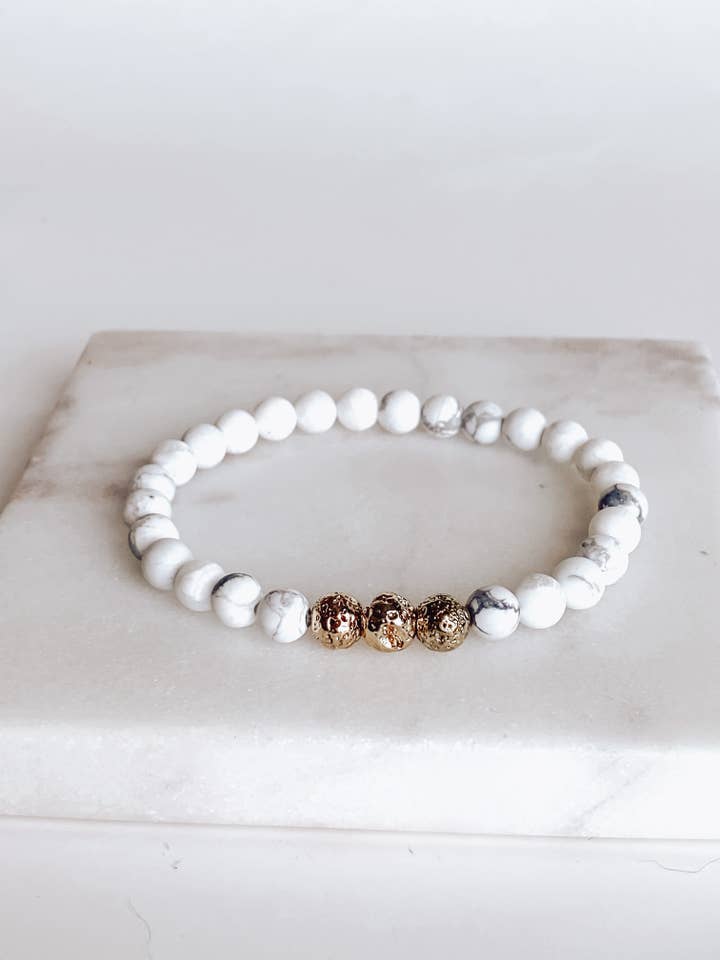 Mini Be Still Triple Gold Bracelet for wholesale by Bead Mindful Gems