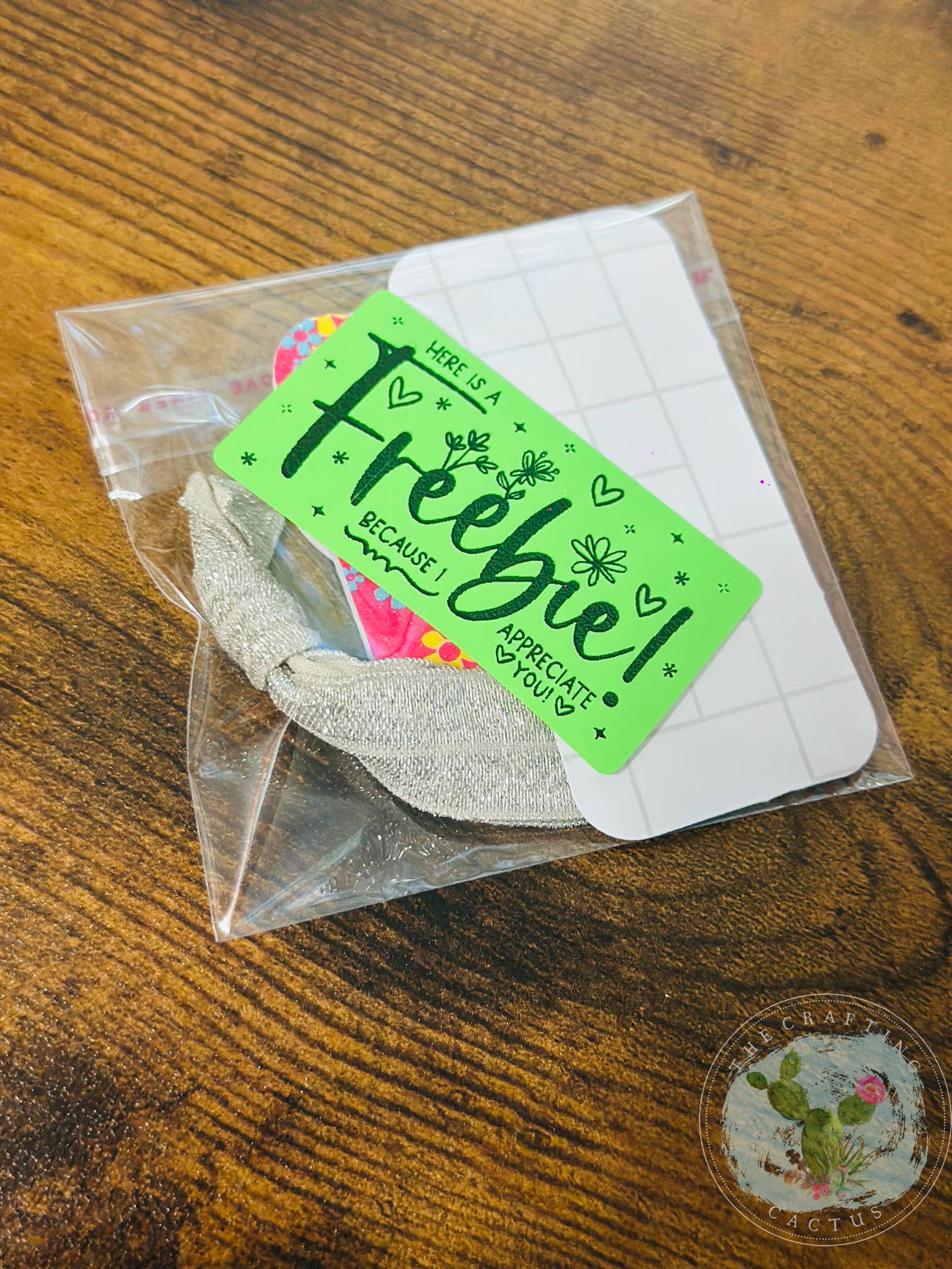 The Crafting Cactus - Wholesale Hair Tie - Freebie Pack - Hair tie, Nail File, and Sticker 1