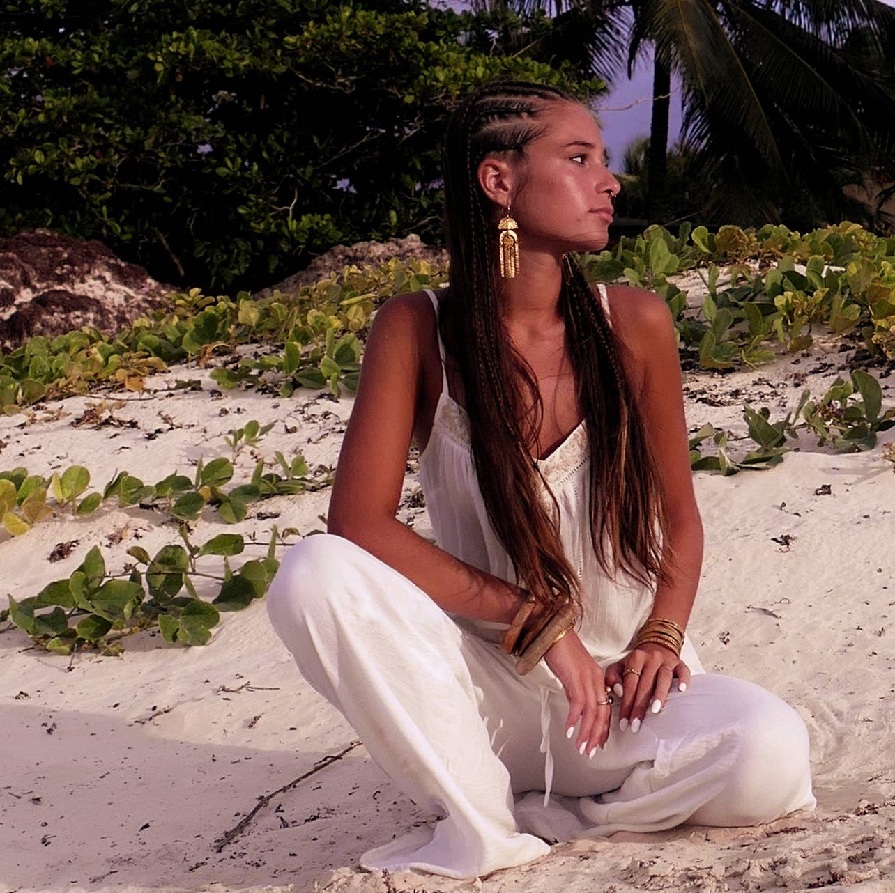 Bisjoux - Vente Boucles d'oreilles pendantes - Boucles d'oreilles chandelier en laiton martelé Bisjoux exclusives2