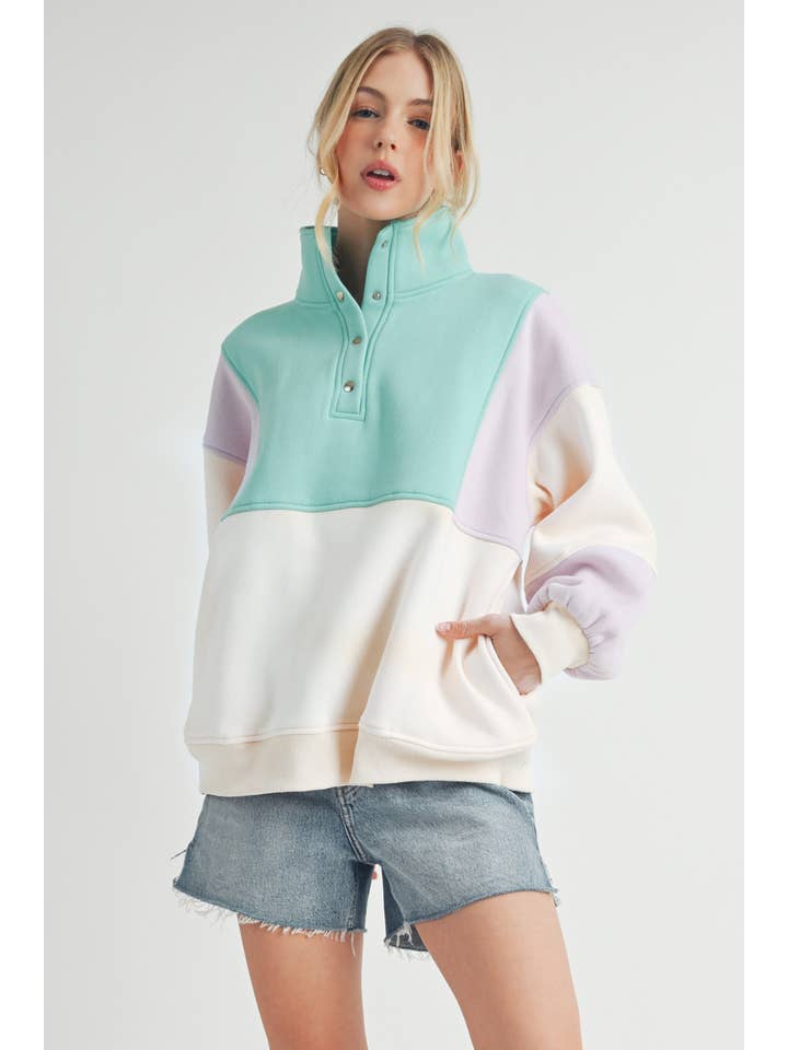 AEMI + CO - Wholesale Sweatshirt - Women's - 992EK Glo Colorblock Pullover 2