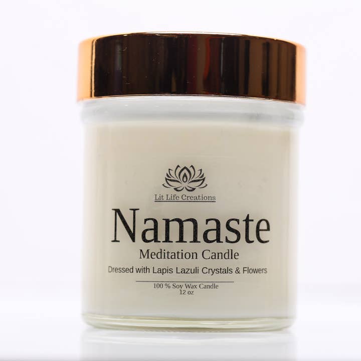 Namaste (Meditation Candle) for wholesale by Lit Life Creations