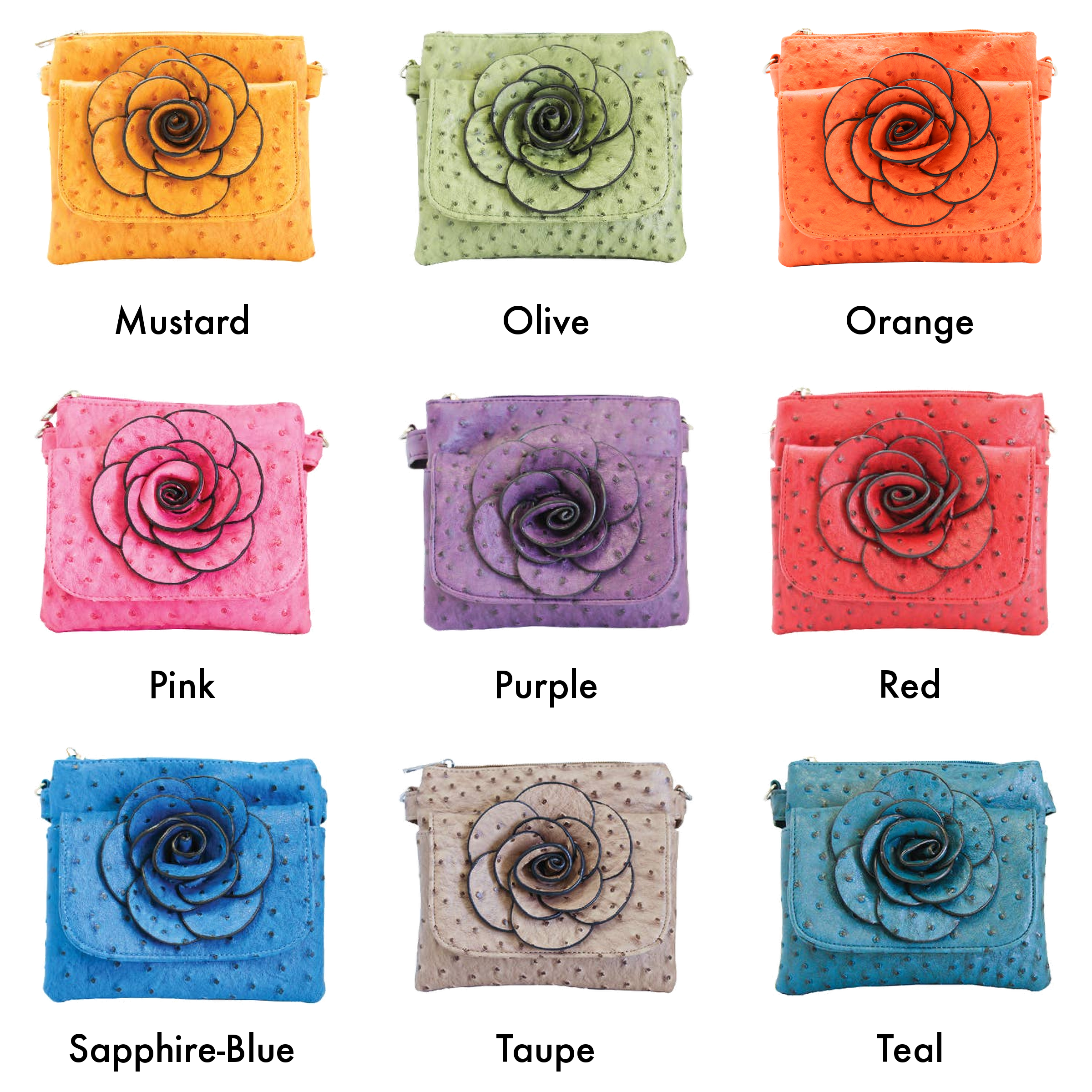 22 Tote - Wholesale Crossbody Bag - Women's - Floral Ostrich Crossbody Bag16