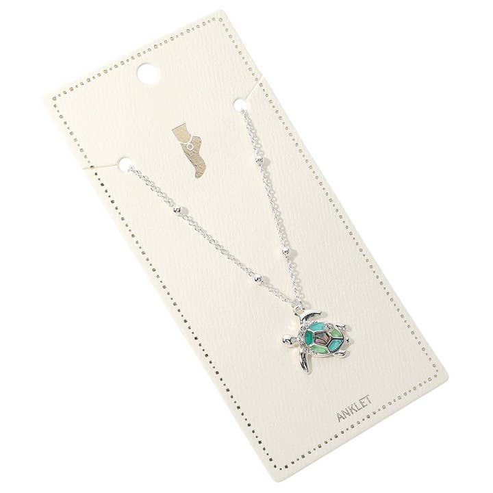 Sensibling Corp. - Wholesale Anklet - Abalone Sea Turtle Charm Anklet