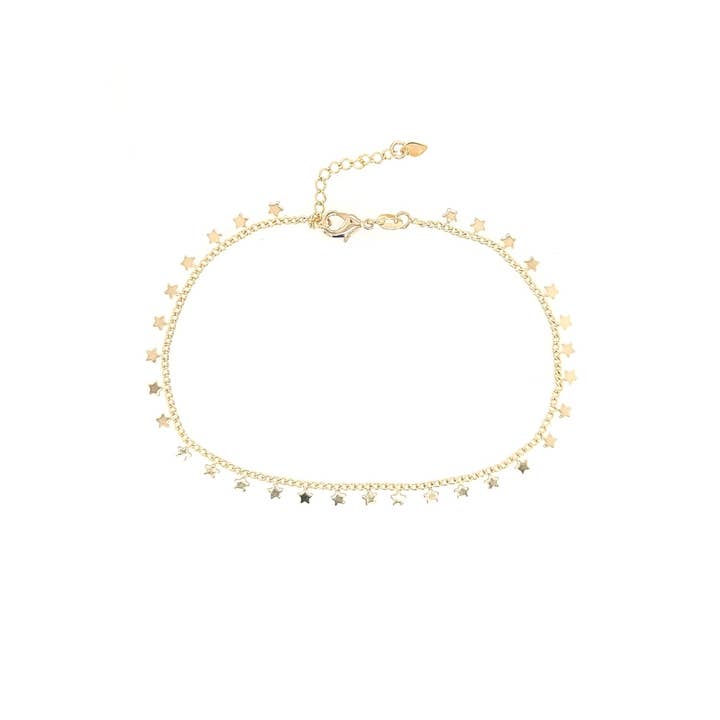 Bracelet de cheville à breloques Dainty Stars pour la vente par Lacosta Jewelry Corp