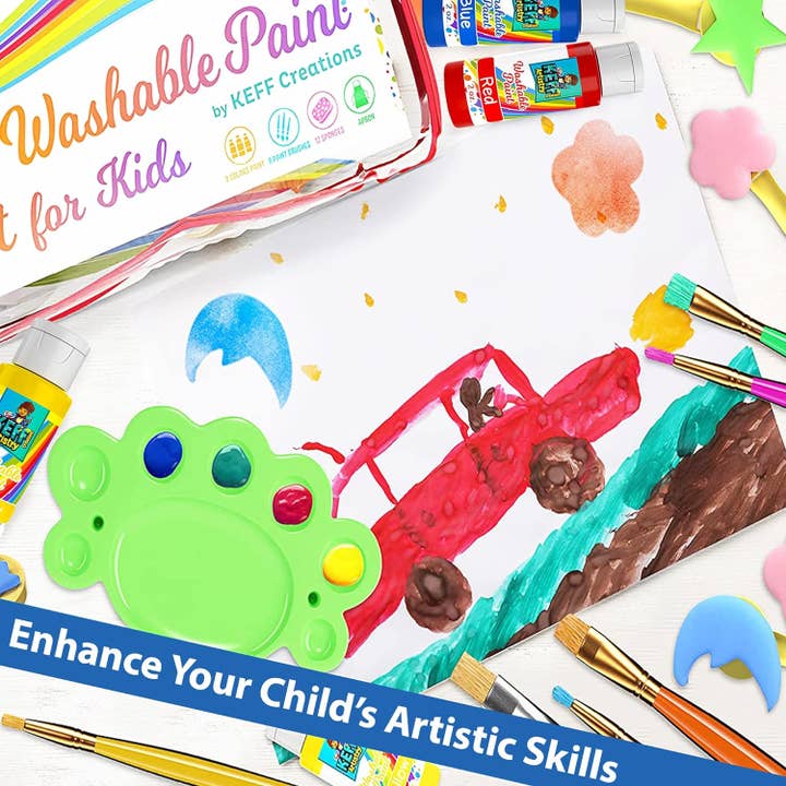 Keff Creations - Wholesale Finger Paint - 30pcs Washable Finger Paint Set for Kids and Toddler