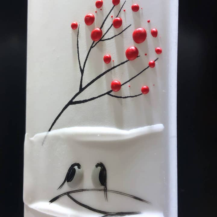 Flatyz EU - Wholesale Pillar Candle - Flat Handmade Candle - Winter Birds on White2