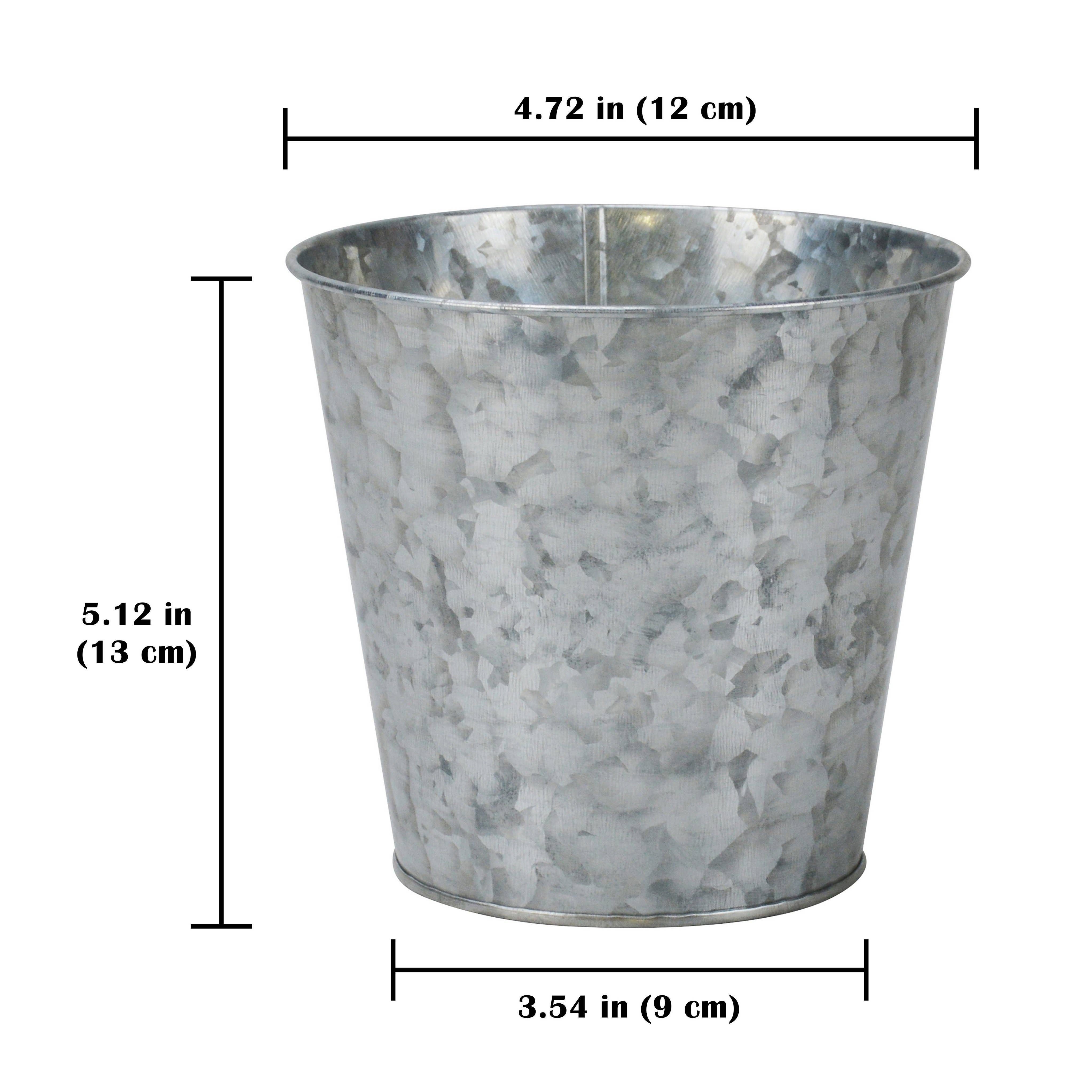 DAHO – Großhandel Blumentopf – 5,12 Zoll (13 cm) Metallblumentopf / Vase für Zuhause, Garten, Hochzeit, Außenbereich3