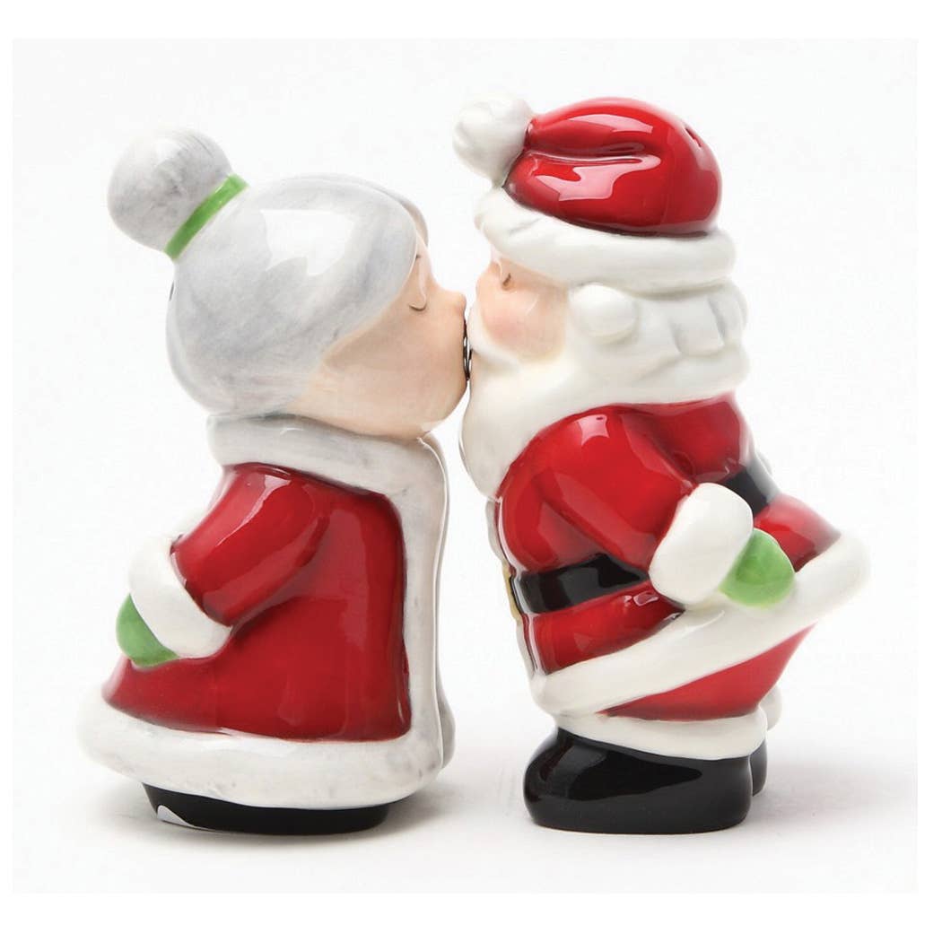 Pacific Trading - Wholesale Salt & Pepper Shaker Set - Santa & Mrs. Claus Kissing Ceramic Salt & Pepper Shaker Set2