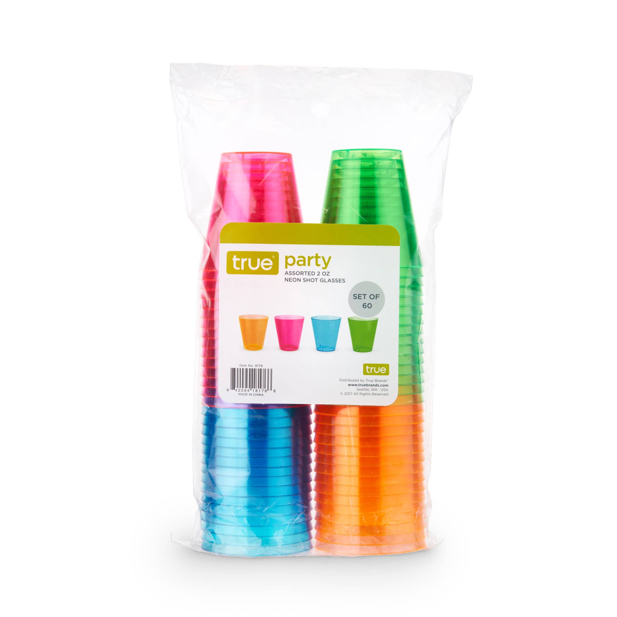 TRUE - Wholesale Disposable Cup - Party Disposable Neon Shot Glasses Asst Pack of 601