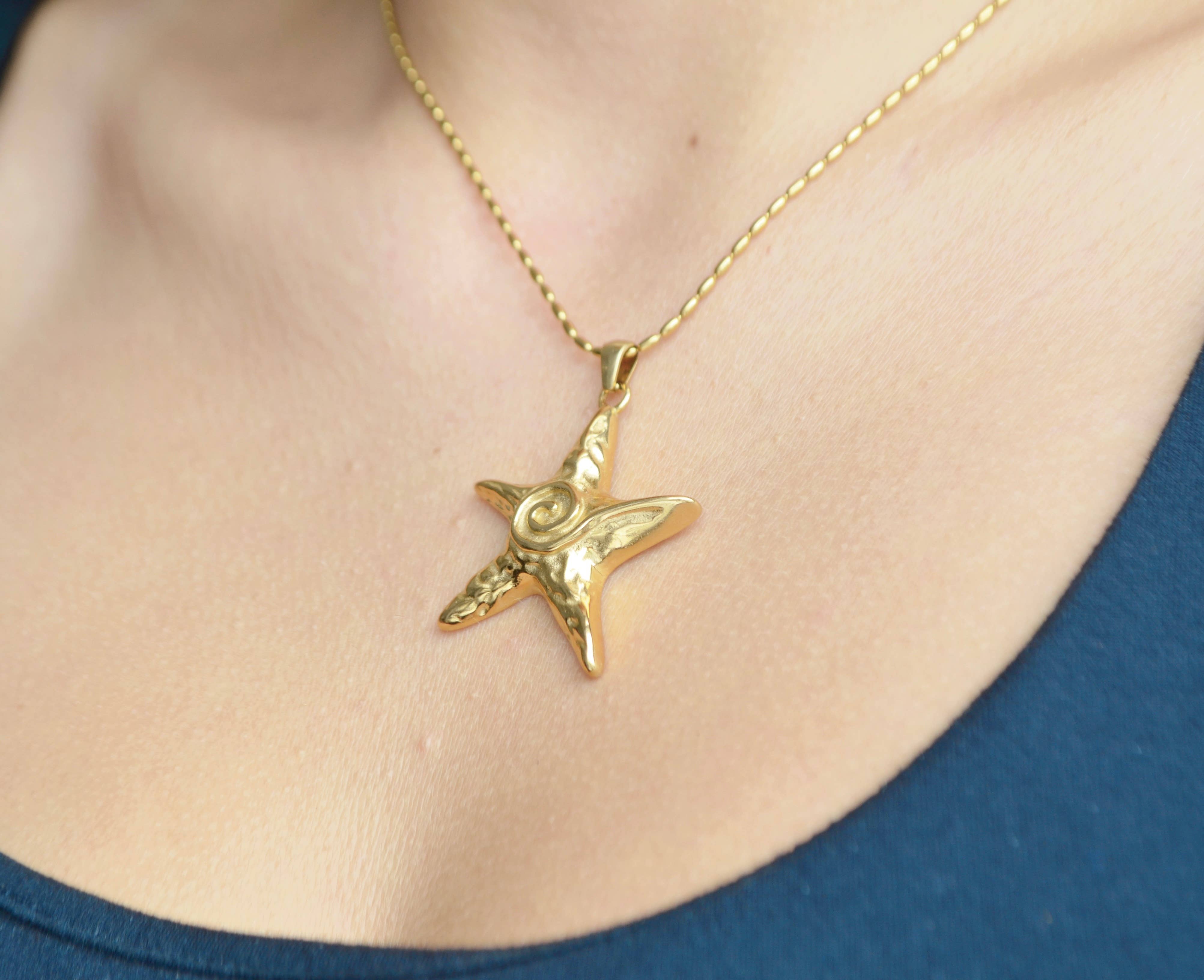 AzzaikJewelry - Wholesale Link & Chain Necklace - Big Statement Star Necklace and Earrings Set3