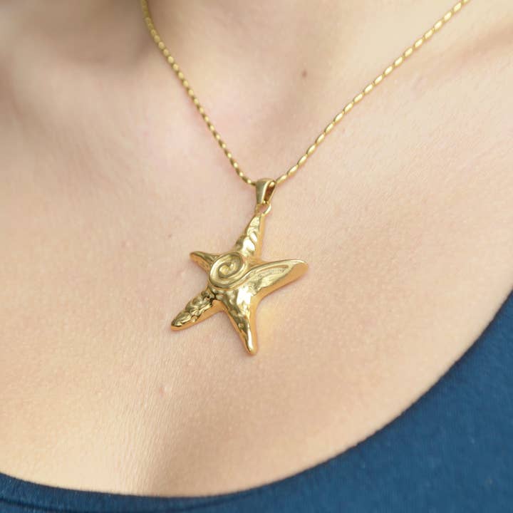 AzzaikJewelry - Wholesale Link & Chain Necklace - Big Statement Star Necklace and Earrings Set3