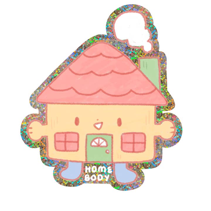 Homebody Glitter Vinyl Sticker for wholesale by Lottemp3