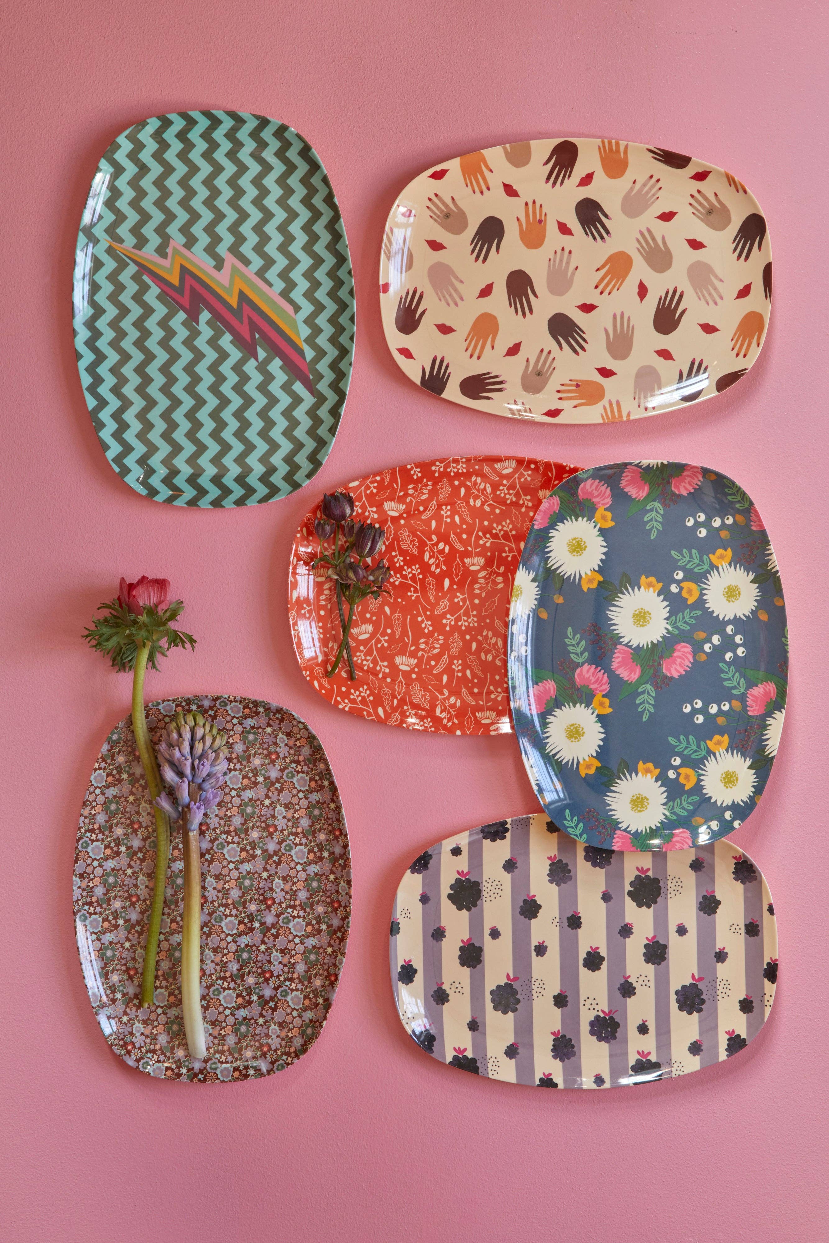 RicebyRice - Wholesale Dinner Plate - Rectangular Plate Fall Floral Print2