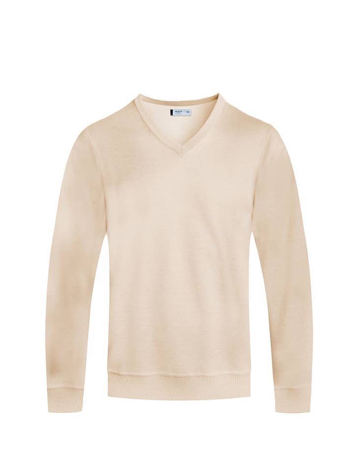 WEIV - Wholesale Knit Sweater - Men's - Mens Solid V Neck Sweater