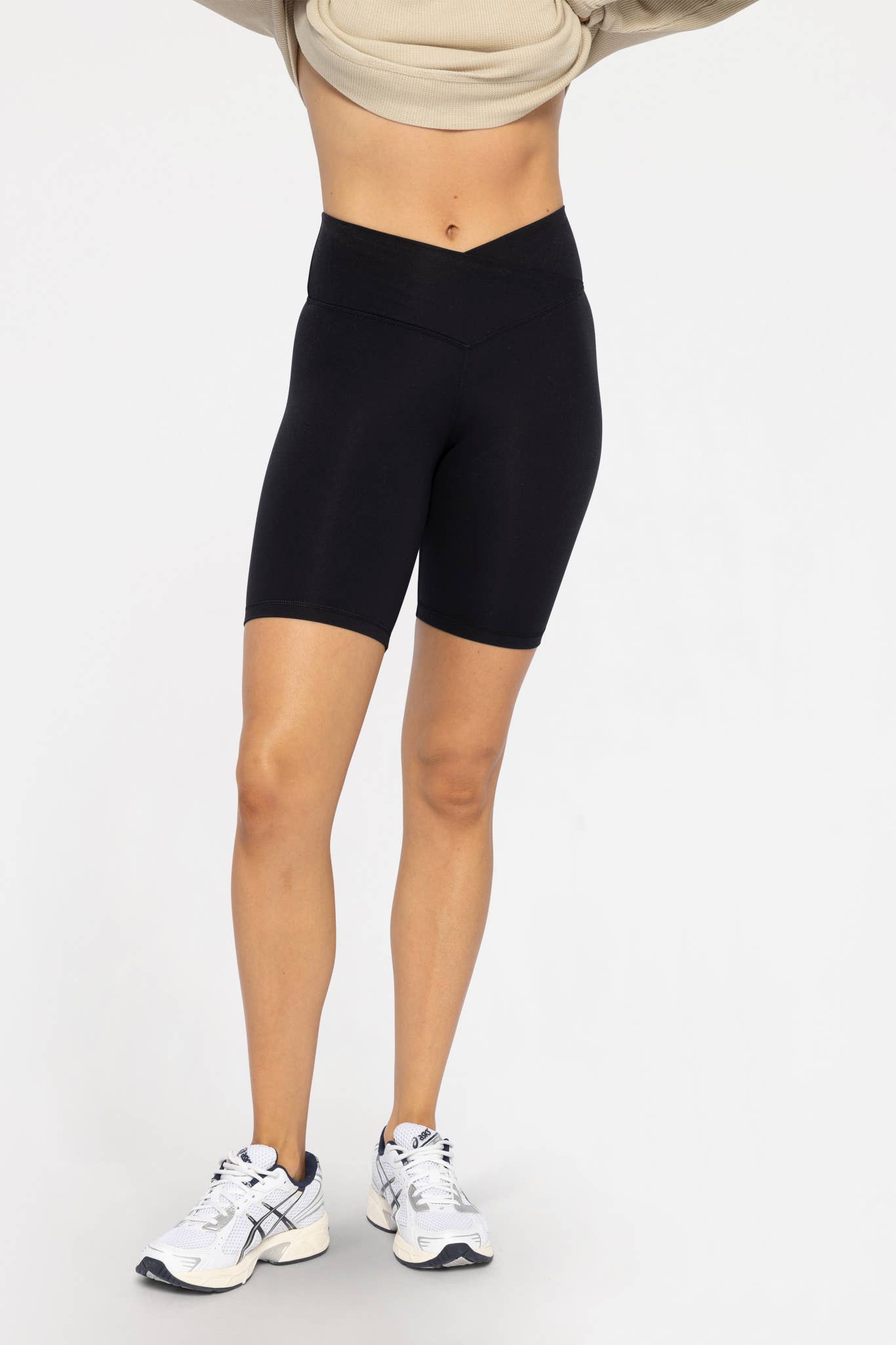 Mono B - Wholesale Athletic Shorts - Women's - Venice Crossover Waist Biker Shorts0