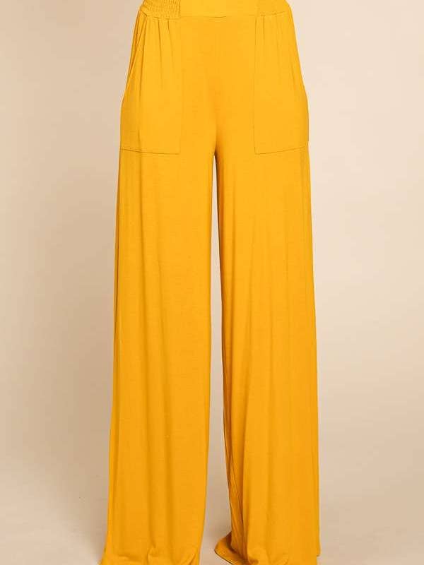 Culture Code - Wholesale Pants - Women's - CAP1848 - SMOCKING WAIST WIDE POCKET PANTS16