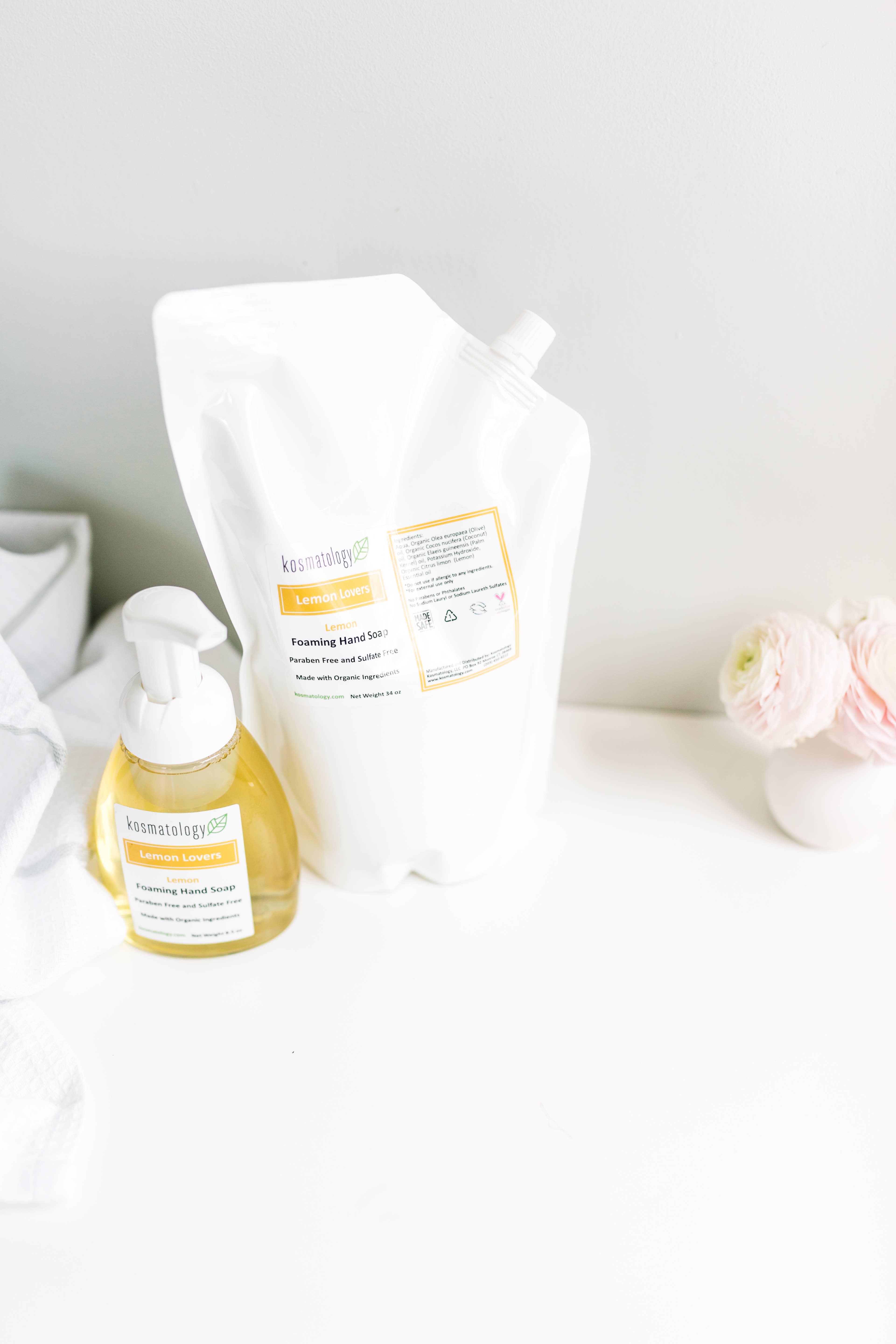 Kosmatology - Wholesale Hand Soap/Wash - Lemon Foaming Hand Soap Refill | Organic - 34oz