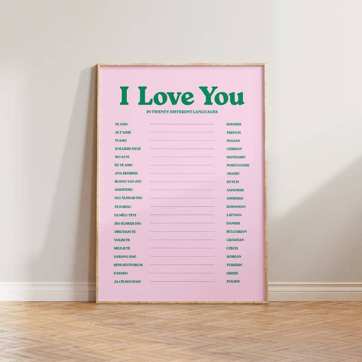 Lune Club - Wholesale Art Print - I Love You Retro Print