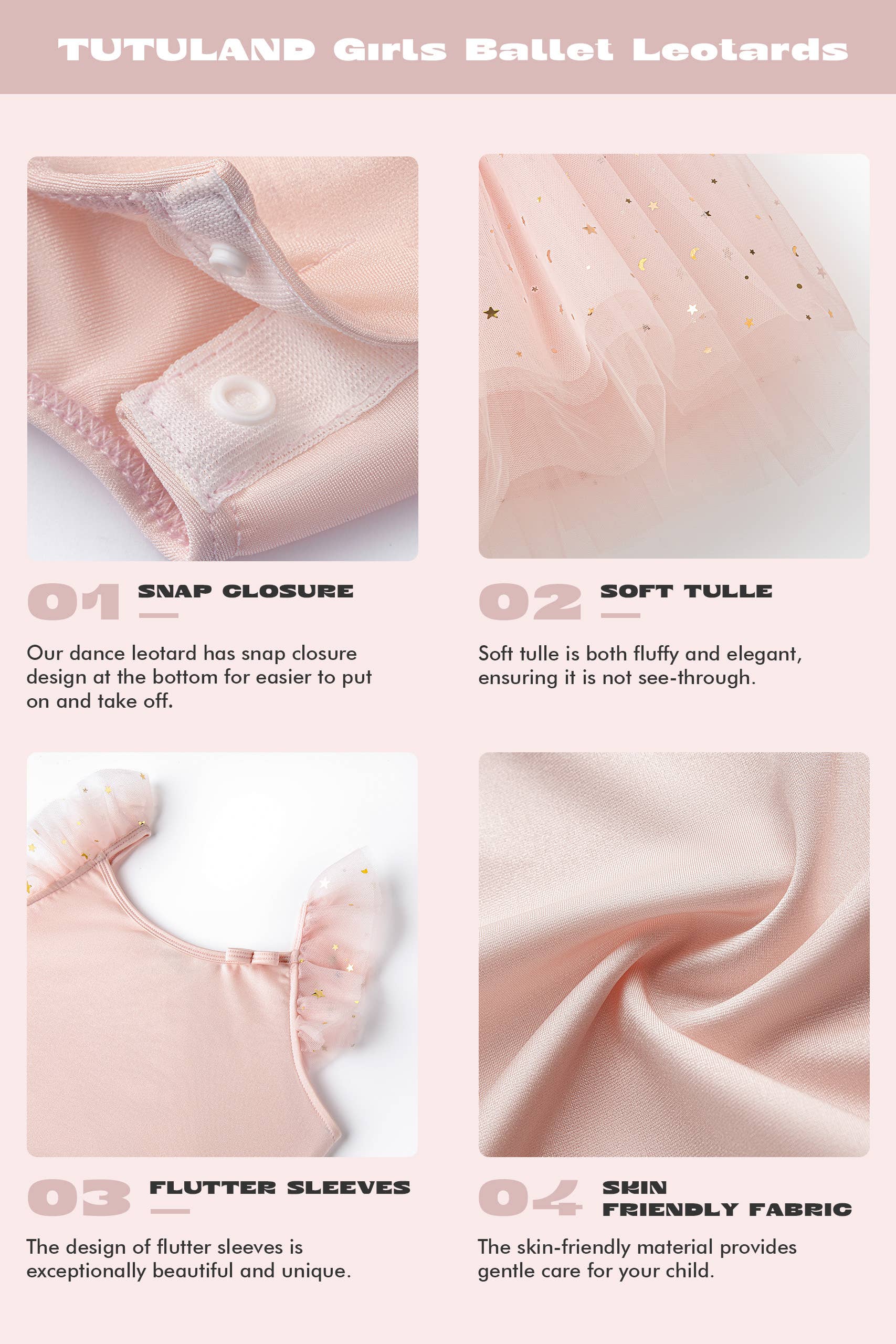 Peach Fuzz Ballet Leotards Flutter Sleeve Dance Dress for Girls for wholesale on Faire3