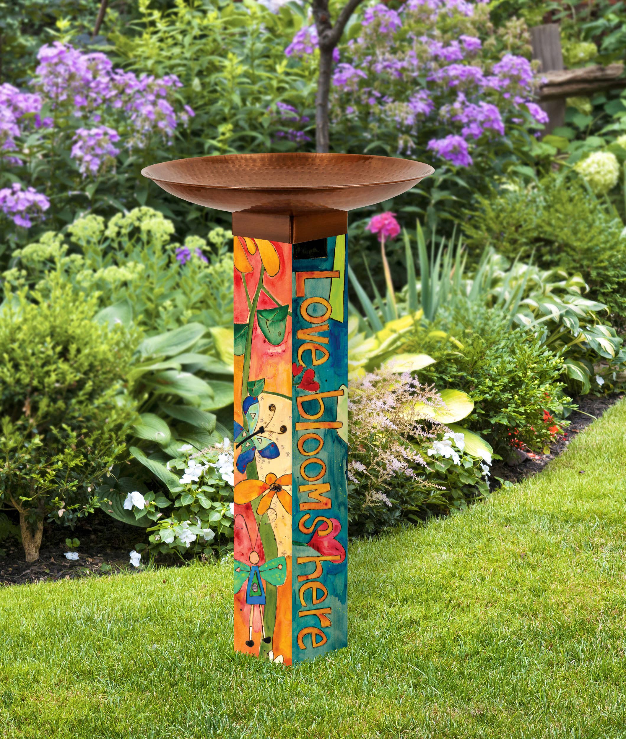 Studio M - Wholesale Bird Bath - Love Garden Bird Bath Art Pole w/ST9021 Copper Topper2