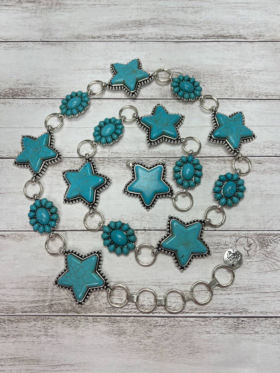 Argent Ceinture Concho Étoile Turquoise, Régulière en vente sur Faire