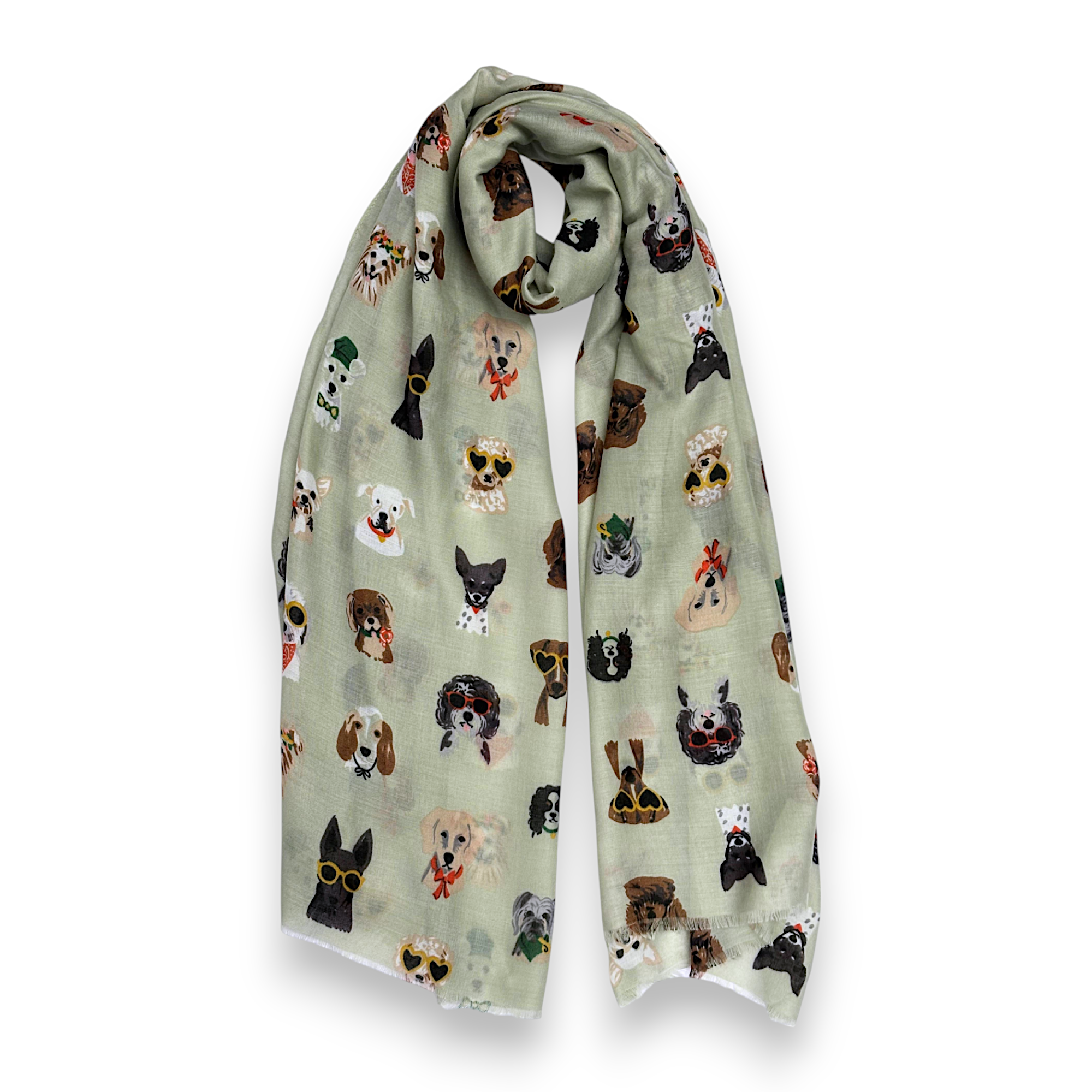 Lili Scarves (US Duty Free) - Vendita all'ingrosso Sciarpa - Donna - Sciarpa con stampa di cani estivi che indossano accessori2