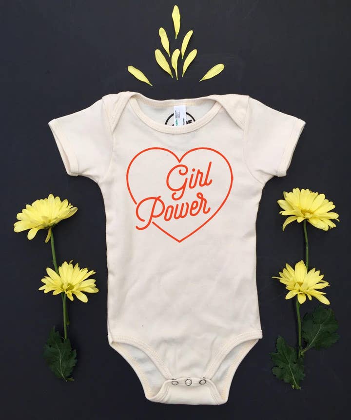 Girl Power Baby One-piece for wholesale by Savage Seeds