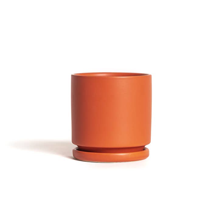Momma Pots - Wholesale Plant Pot - 10.5" Gemstone Cylinder Pots with Water Saucers