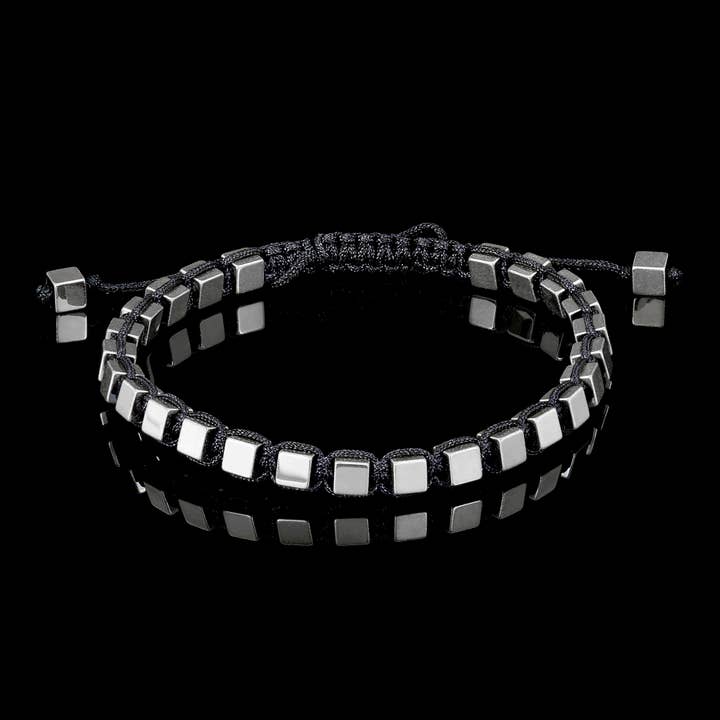 West Coast Jewelry - Vente Bracelet de perles - Bracelet ajustable en pierre cubique en hématite - 4 mm3